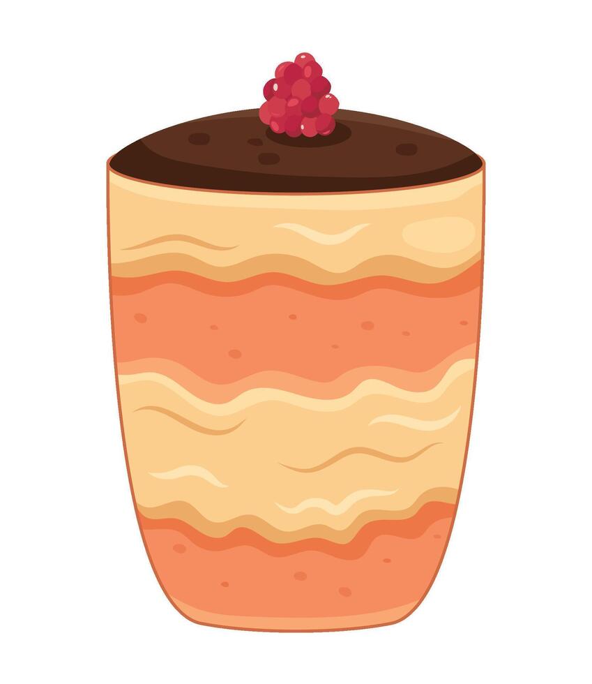 A dessert with a raspberry on top vector