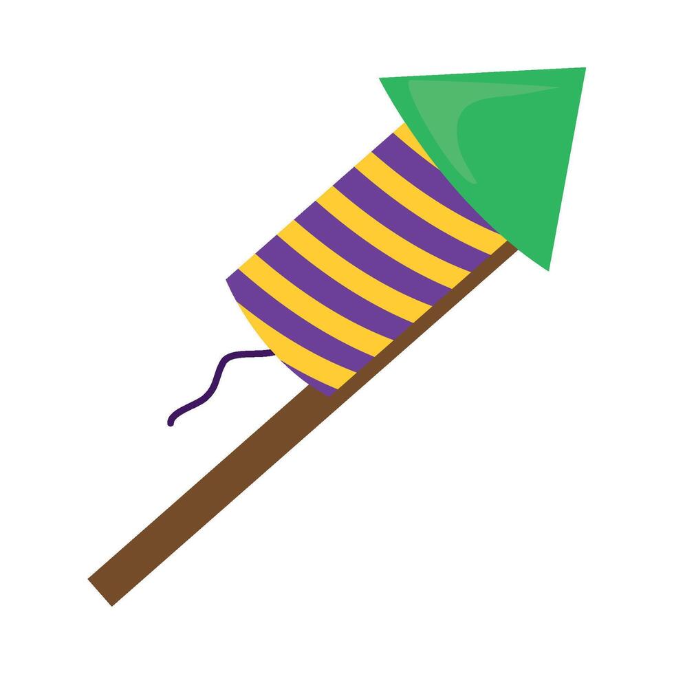 A purple and yellow striped stick with an arrow vector