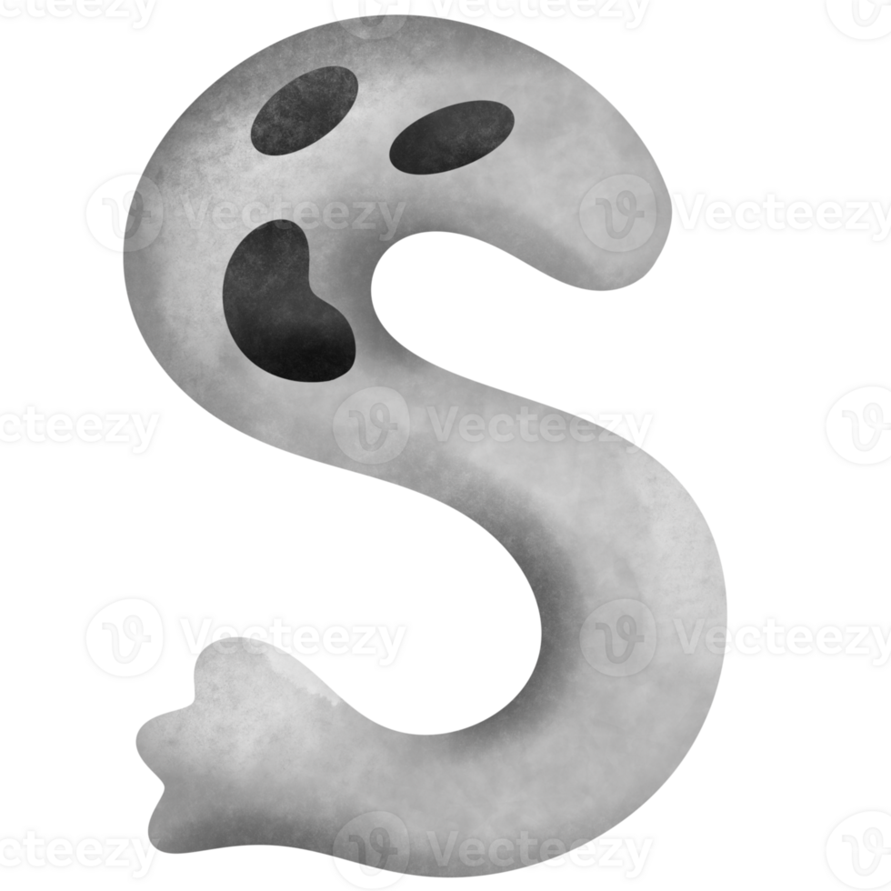 S ghost shape font design for Halloween , halloween Letters A-Z png