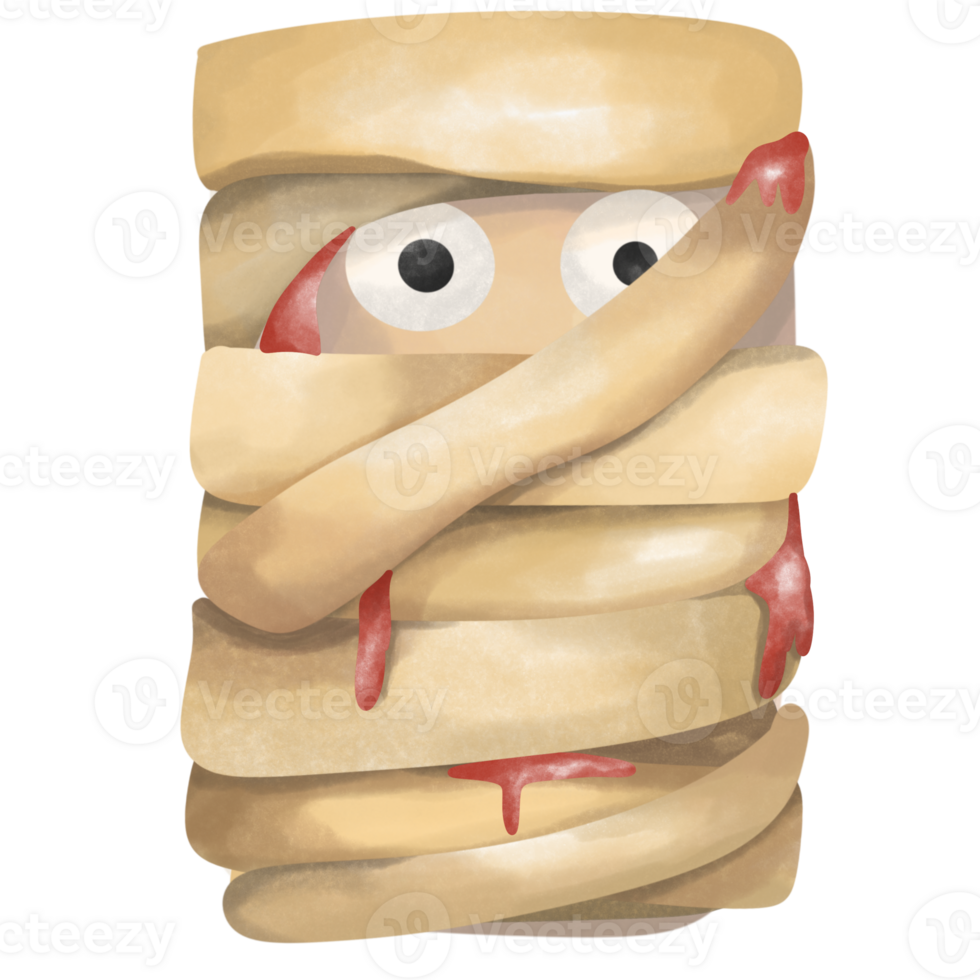 Scary sausage mummies in dough png