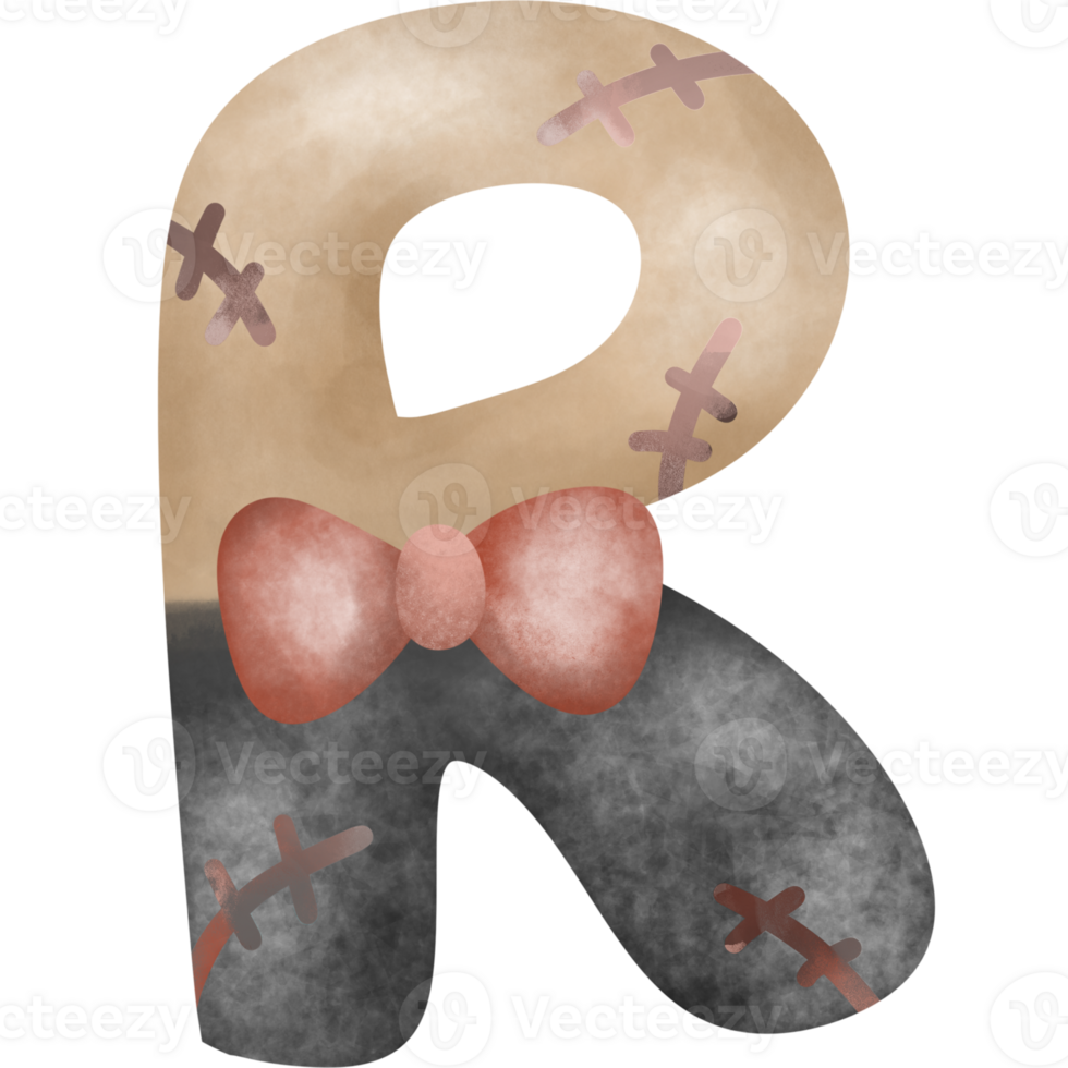 R vampire shape font design for Halloween , halloween Letters A-Z png