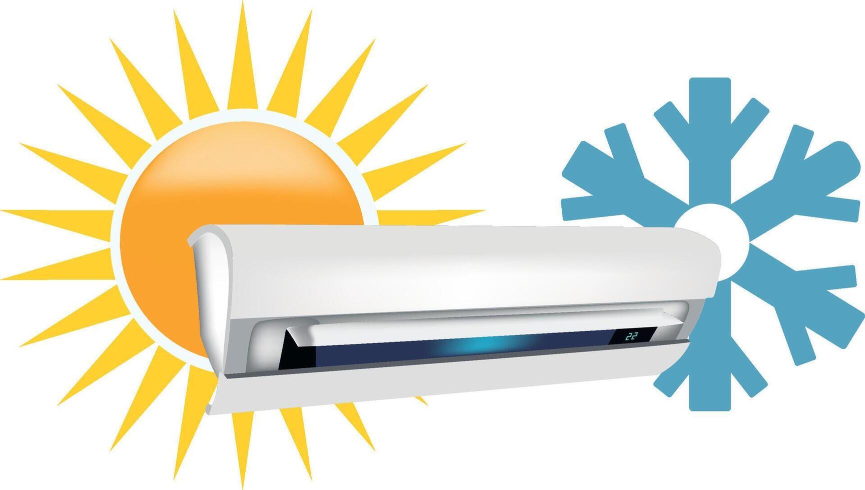split cold hot air conditioner vector