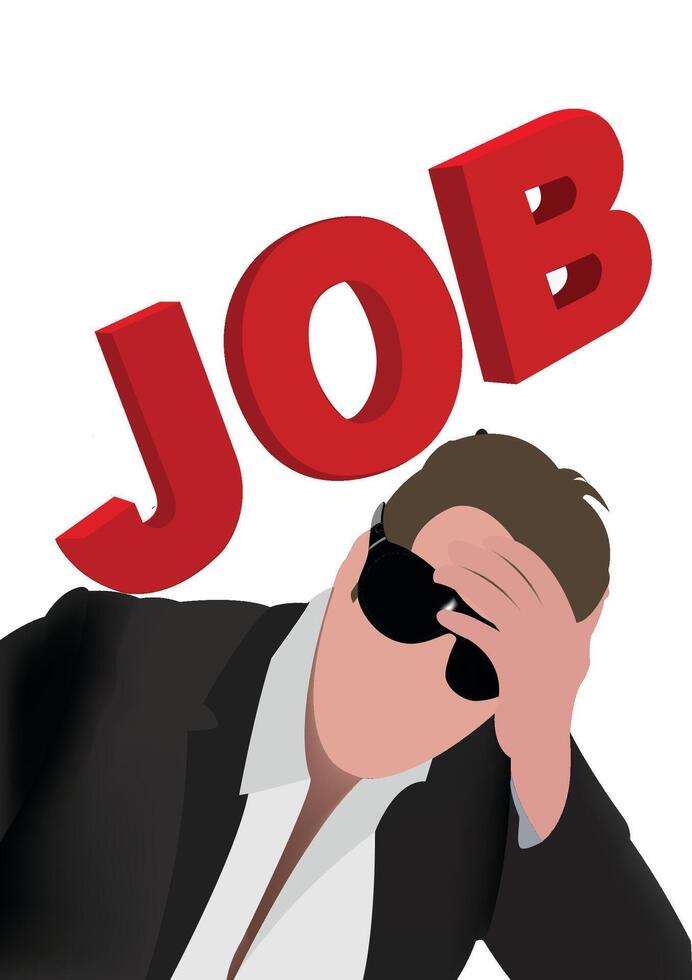 Businessman is having a stressful day at the office vector
