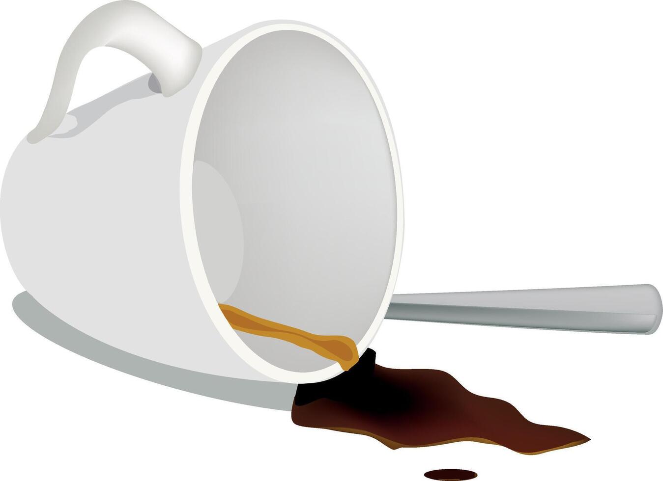 cup of overturned coffee with stain vector