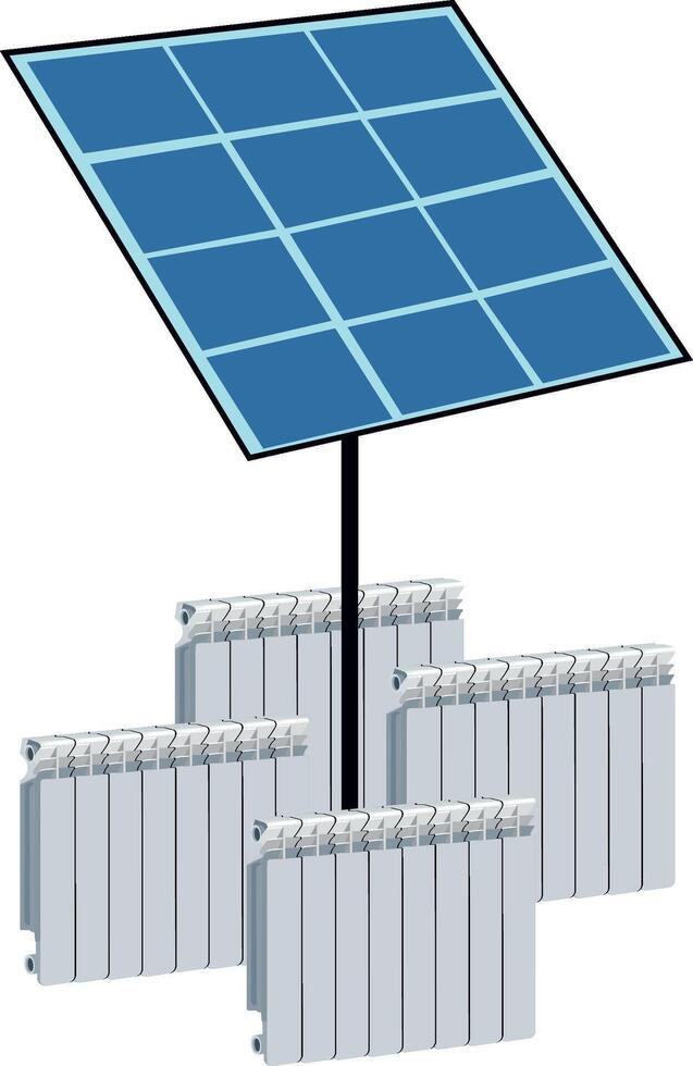 solar panel radiator vector
