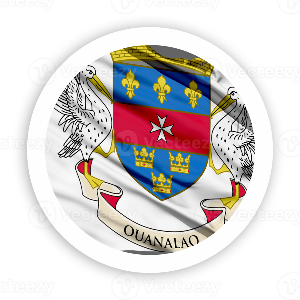Saint Barthelemy Waving Flag with White Rounded Circle Frame png