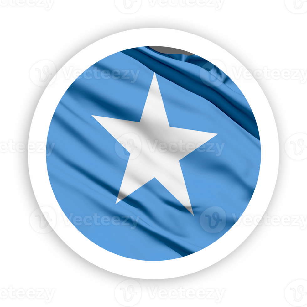 Somalia Waving Flag with White Rounded Circle Frame png
