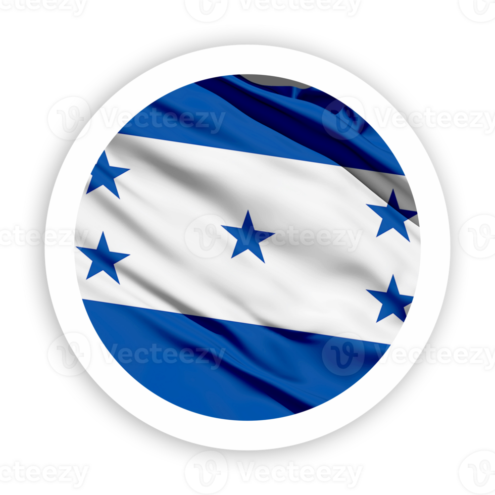 Honduras Waving Flag with White Rounded Circle Frame png
