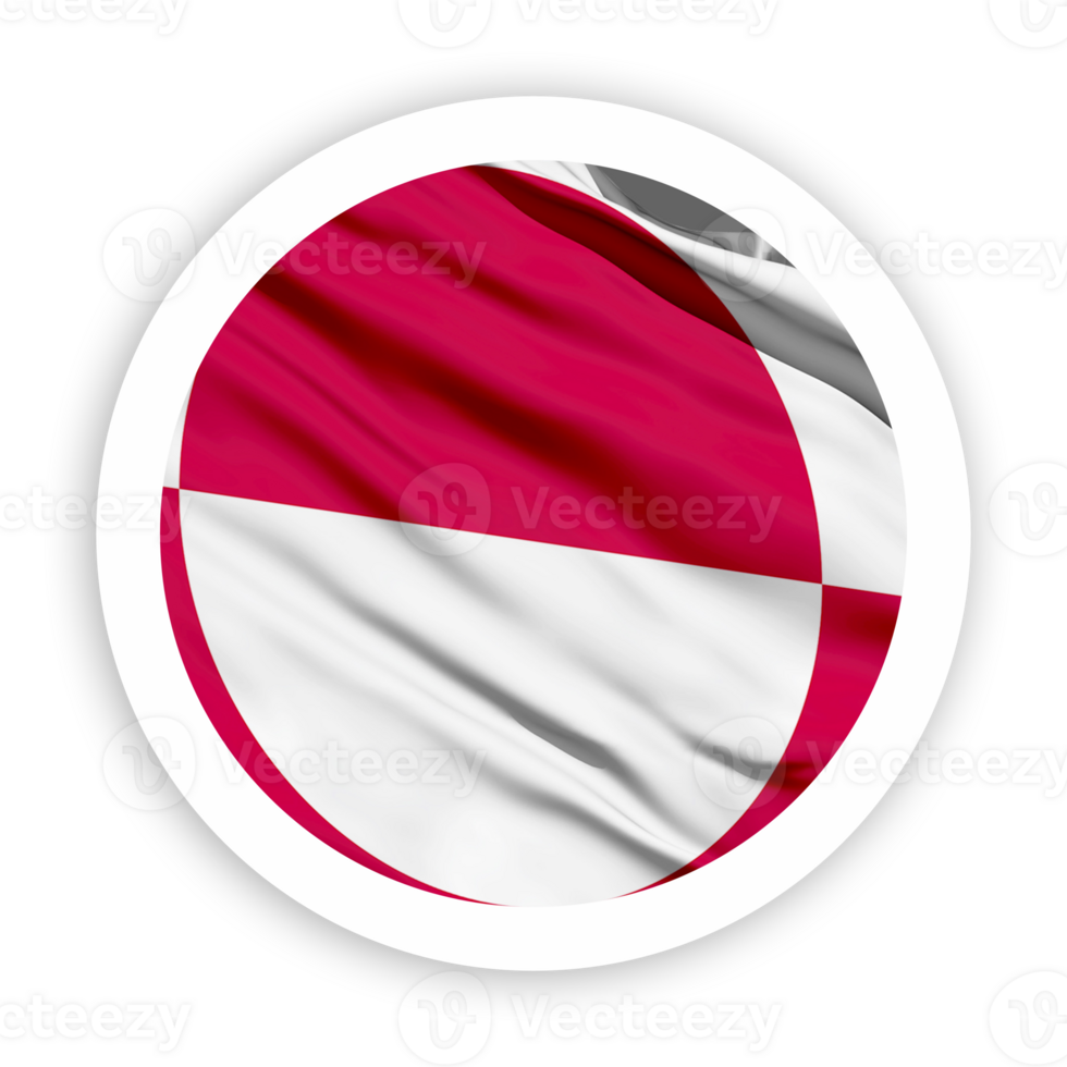 Greenland Waving Flag with White Rounded Circle Frame png