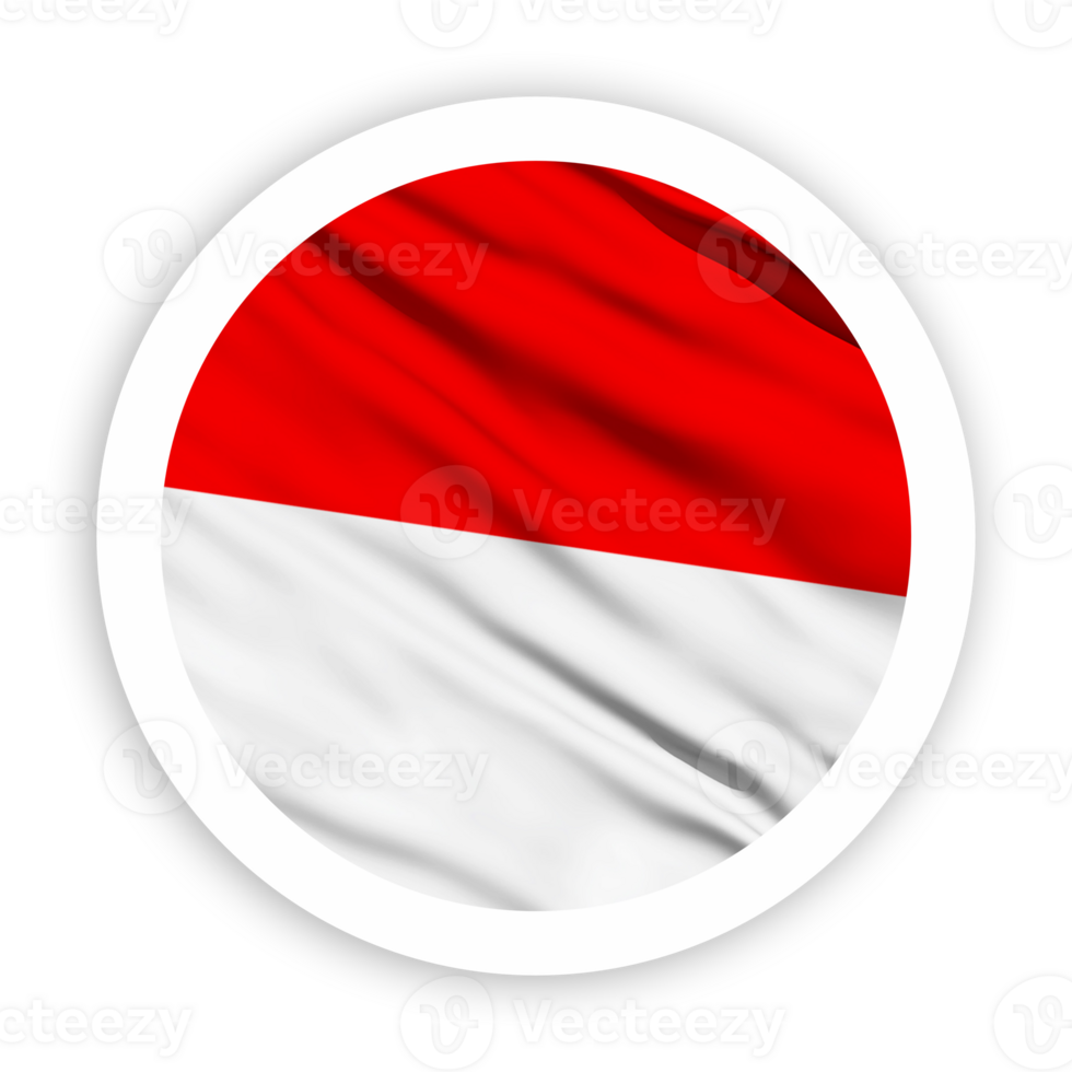 Indonesia Waving Flag with White Rounded Circle Frame png