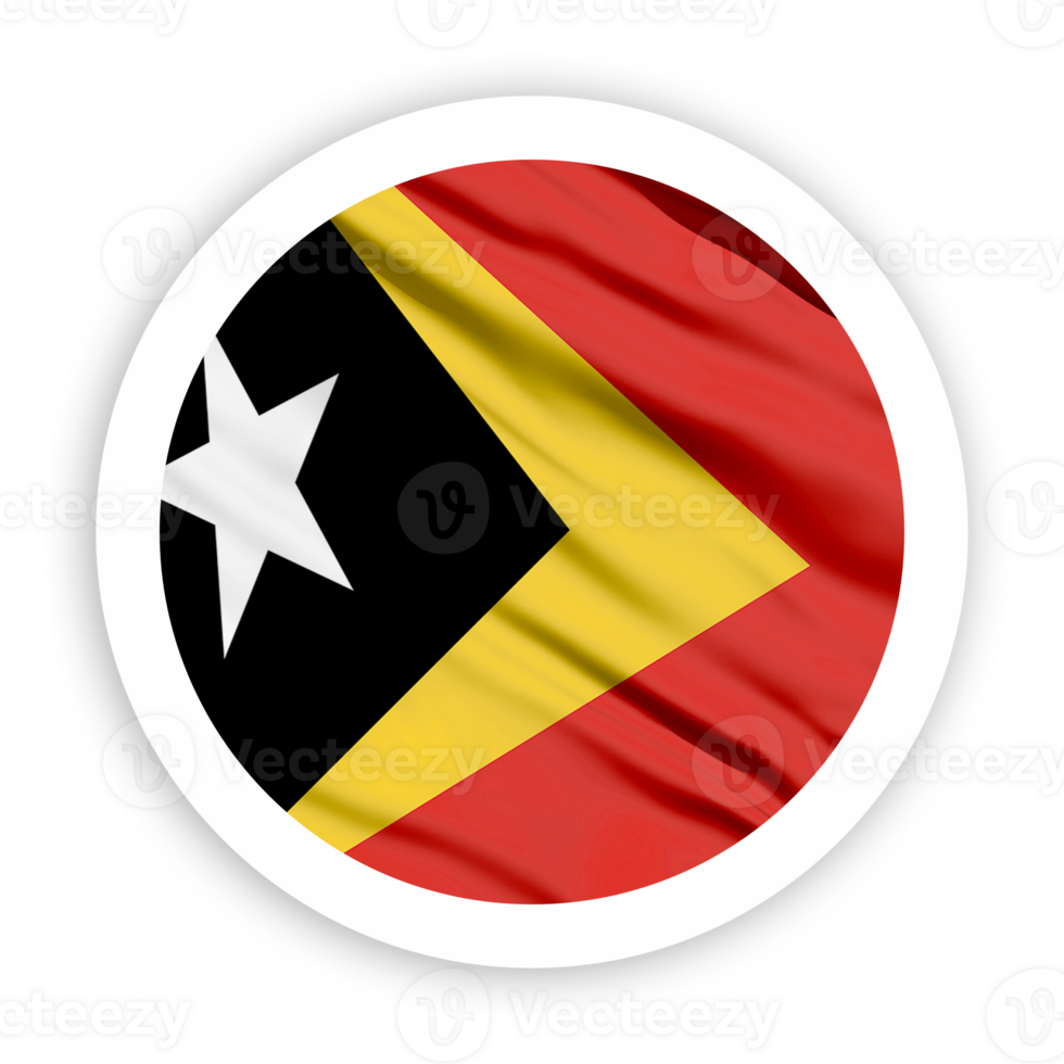 est timor agitando bandiera con bianca arrotondato cerchio telaio png