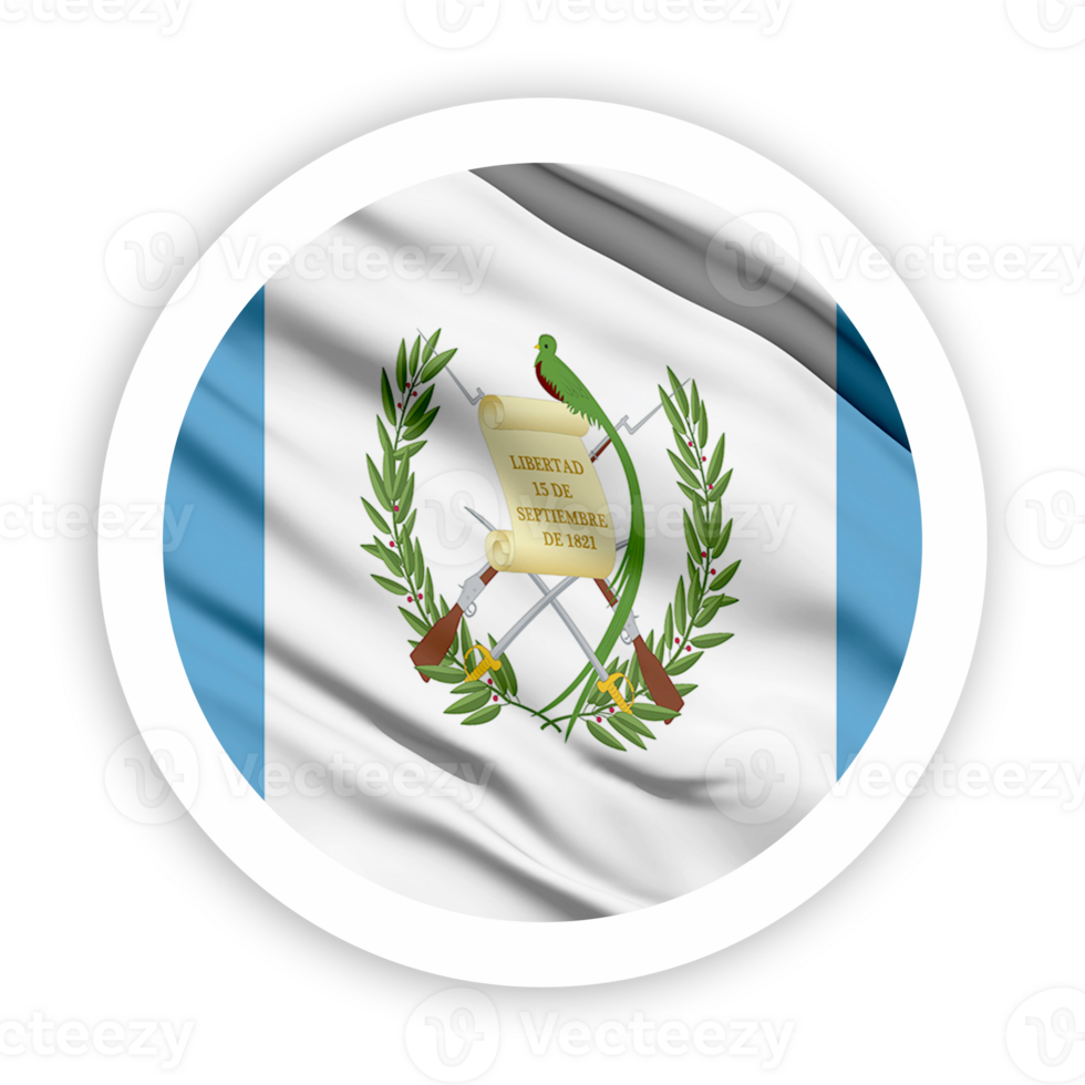 Guatemala Waving Flag with White Rounded Circle Frame png