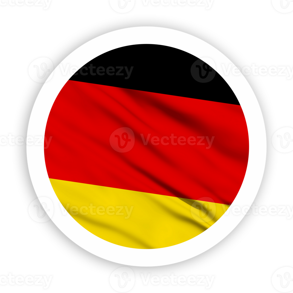 Germany Waving Flag with White Rounded Circle Frame png