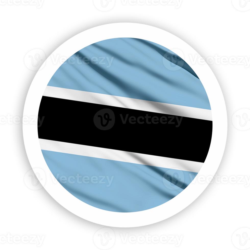 Botswana Waving Flag with White Rounded Frame png