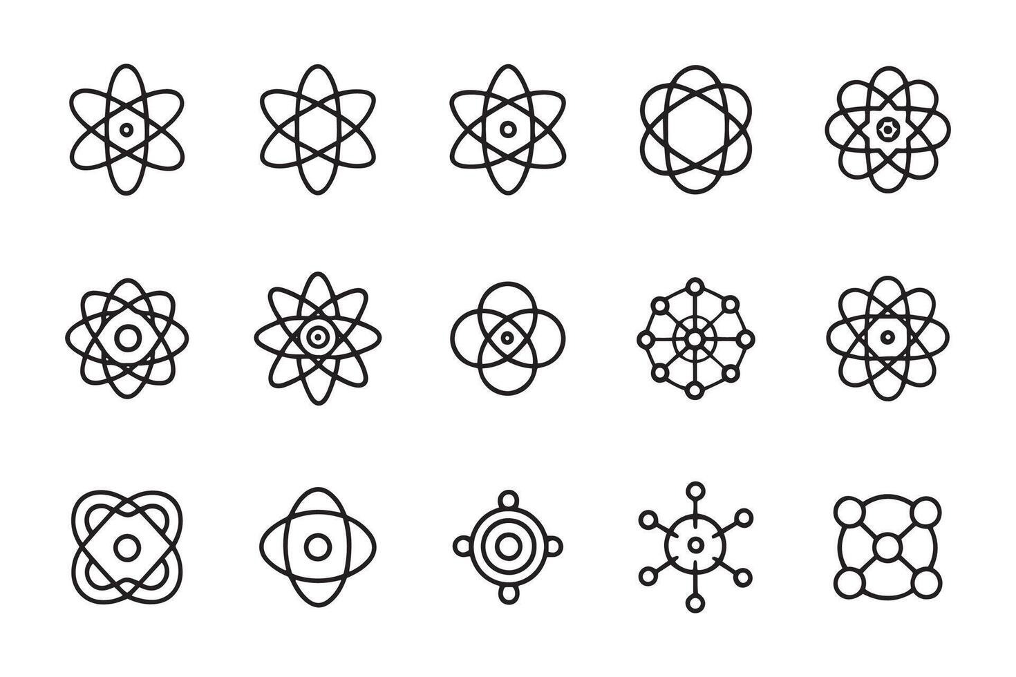 Nucleus editable icon set flat illustration on white background. vector