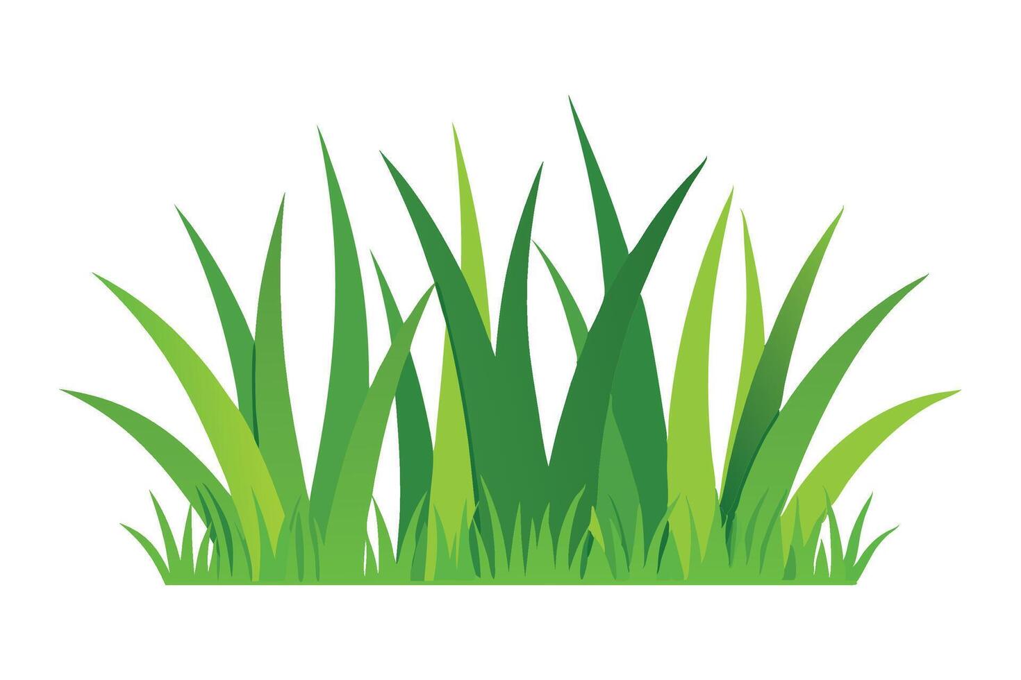 Natural fresh green grass isolated flat illustration on white background vector