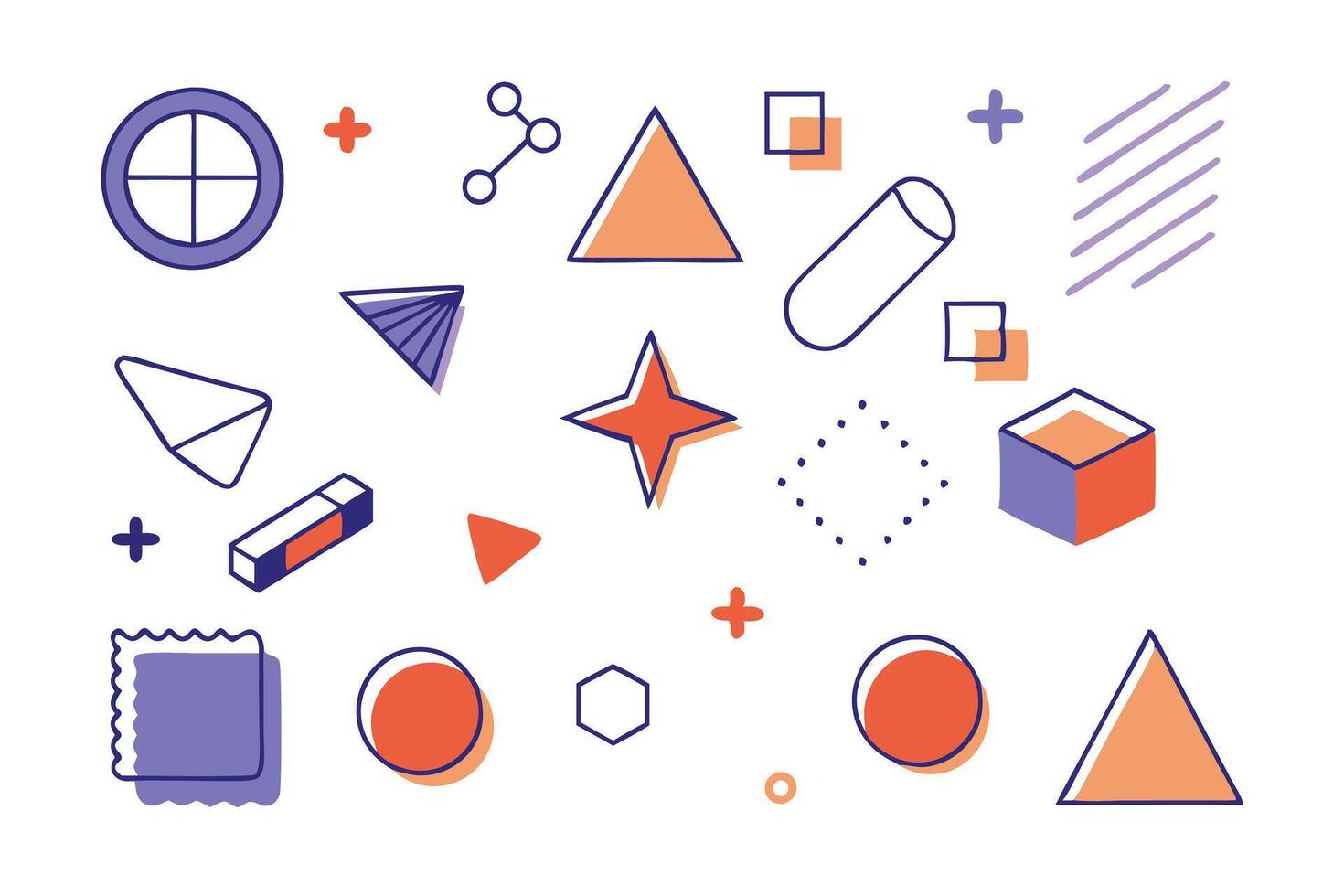 Random line shape isolated flat illustration on white background vector