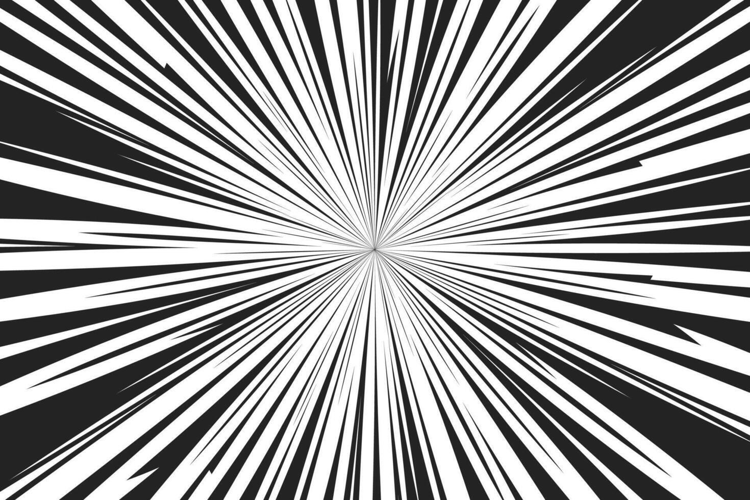 Comic book black and white speed lines background. vector