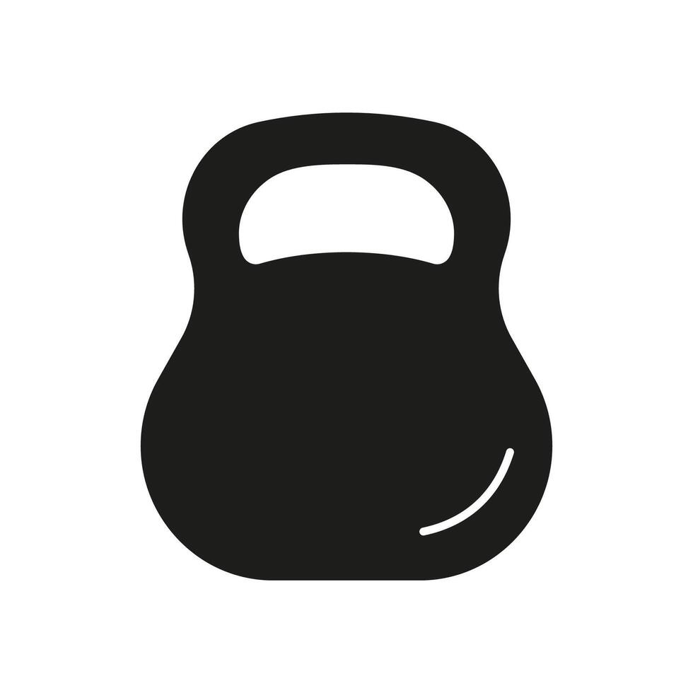 Kettlebell Silhouette Icon, Fitness, Strength And Sports Training, Physical Exercise And Weightlifting. Isolated Illustration vector
