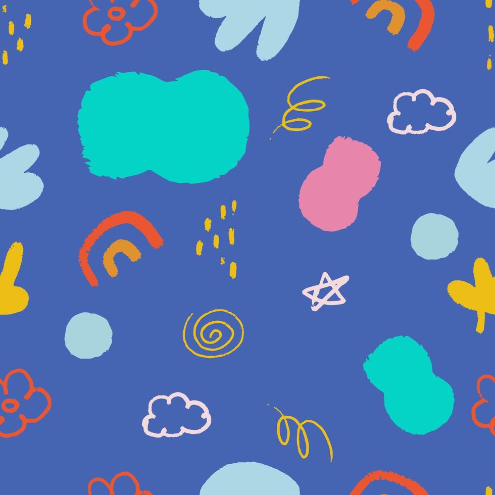 shape seamless pattern on blue background vector