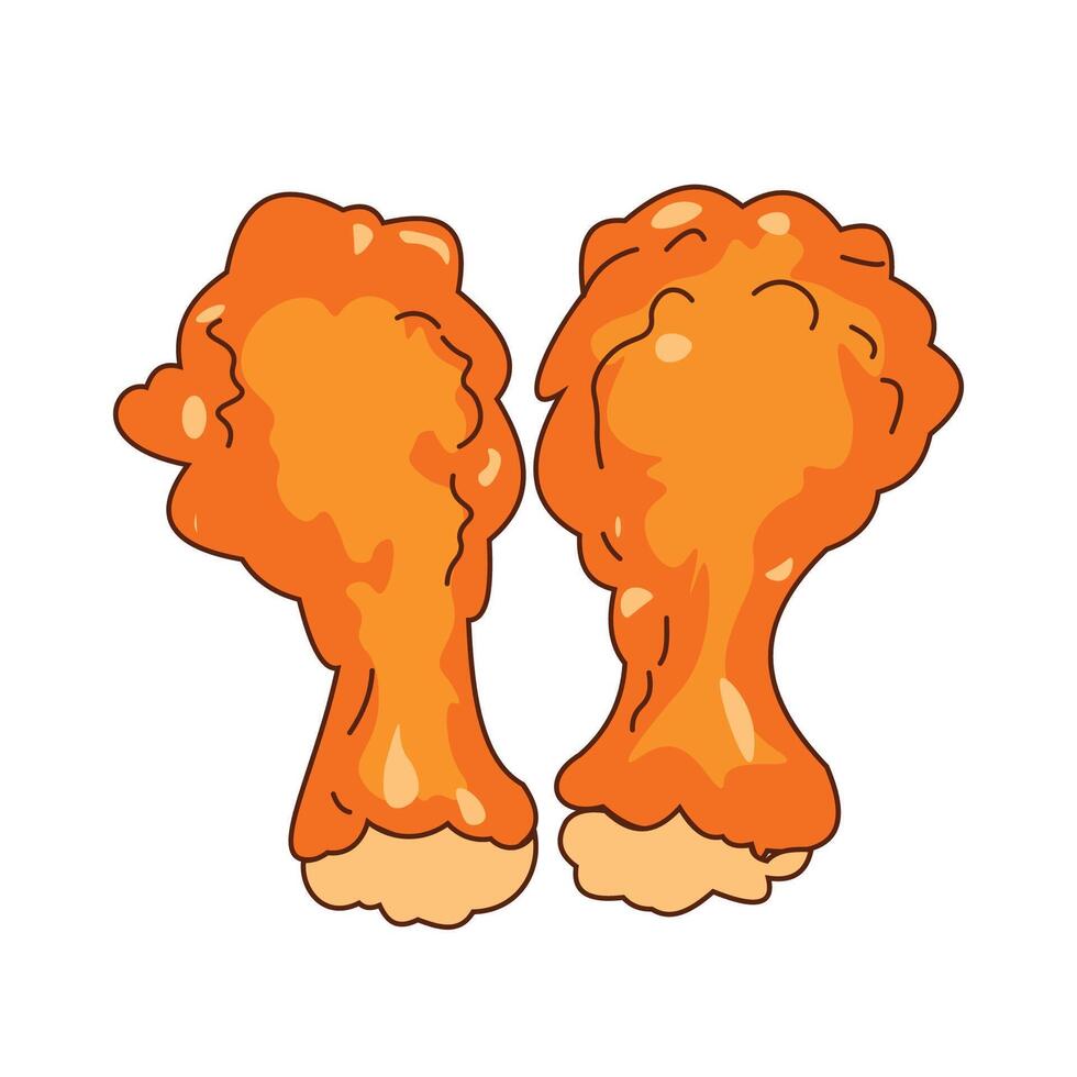 Crunchy Crispy Fried Chicken Drumstick Fast Junk Food vector