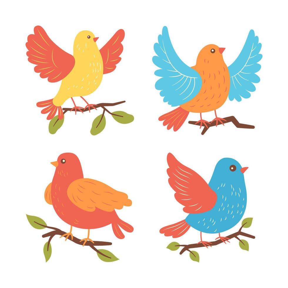 Cute Dove Pigeon Bird Animal Perched on Tree Branch vector