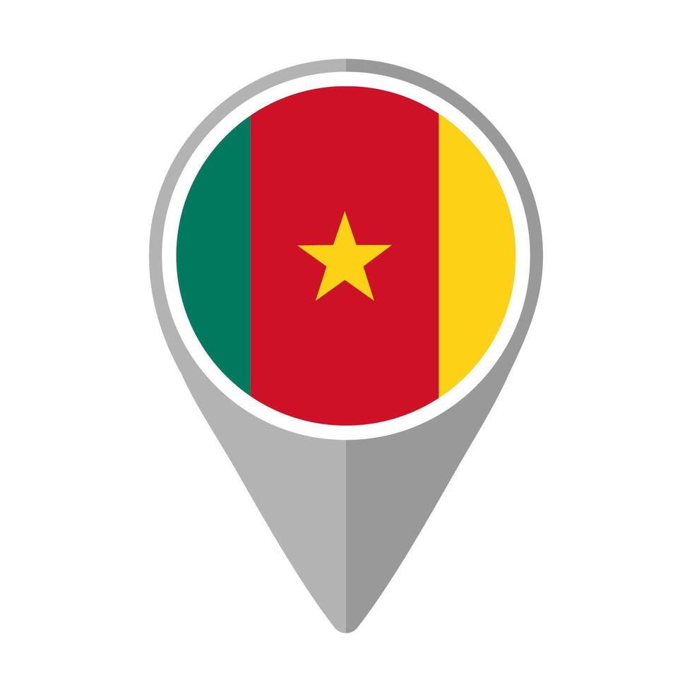 Cameroon Flag on Location Pin vector