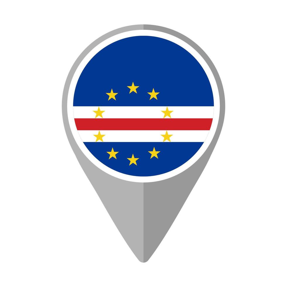 Cape Verde Flag on Location Pin vector
