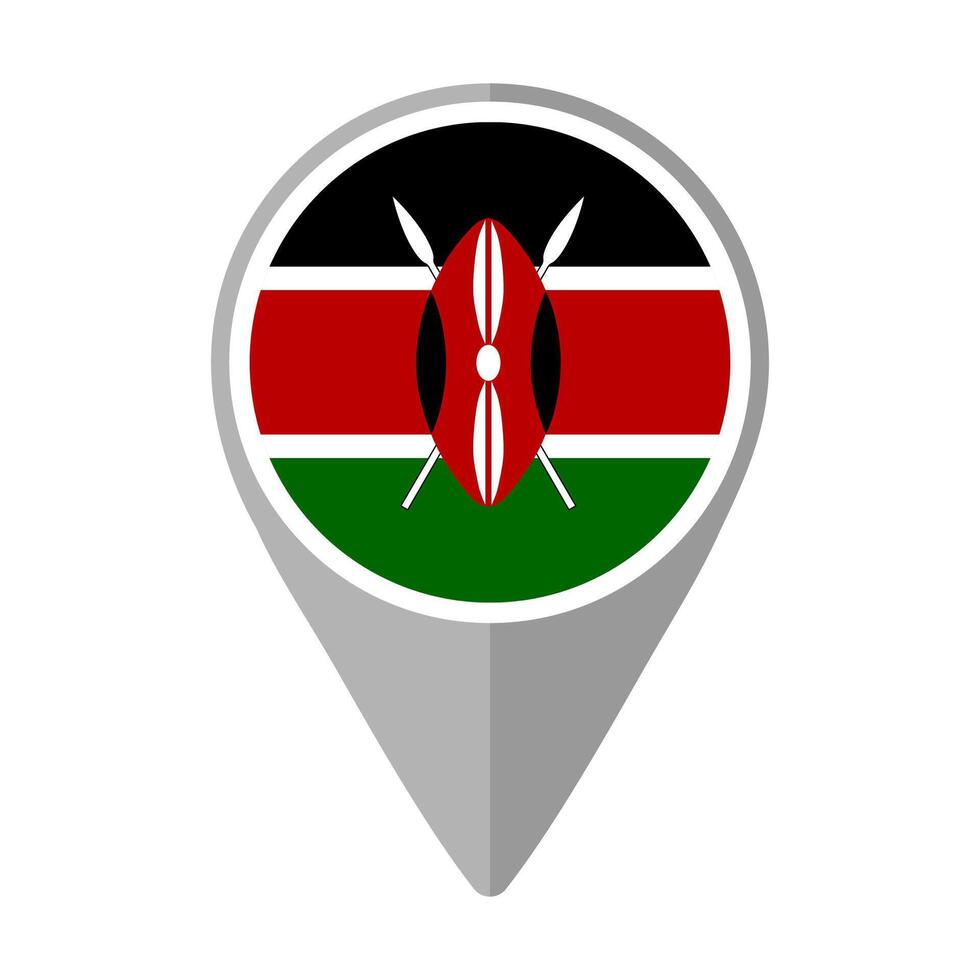 Kenya Flag on Location Pin vector