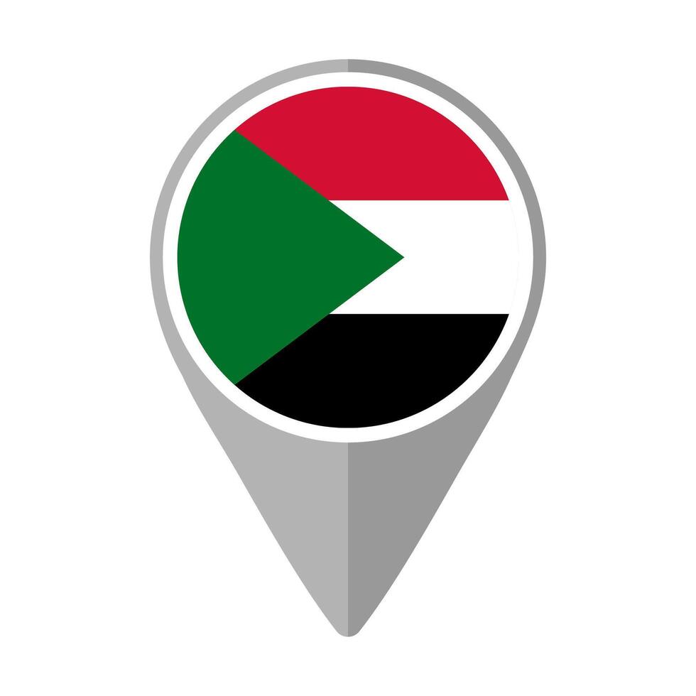 Sudan Flag on Location Pin vector