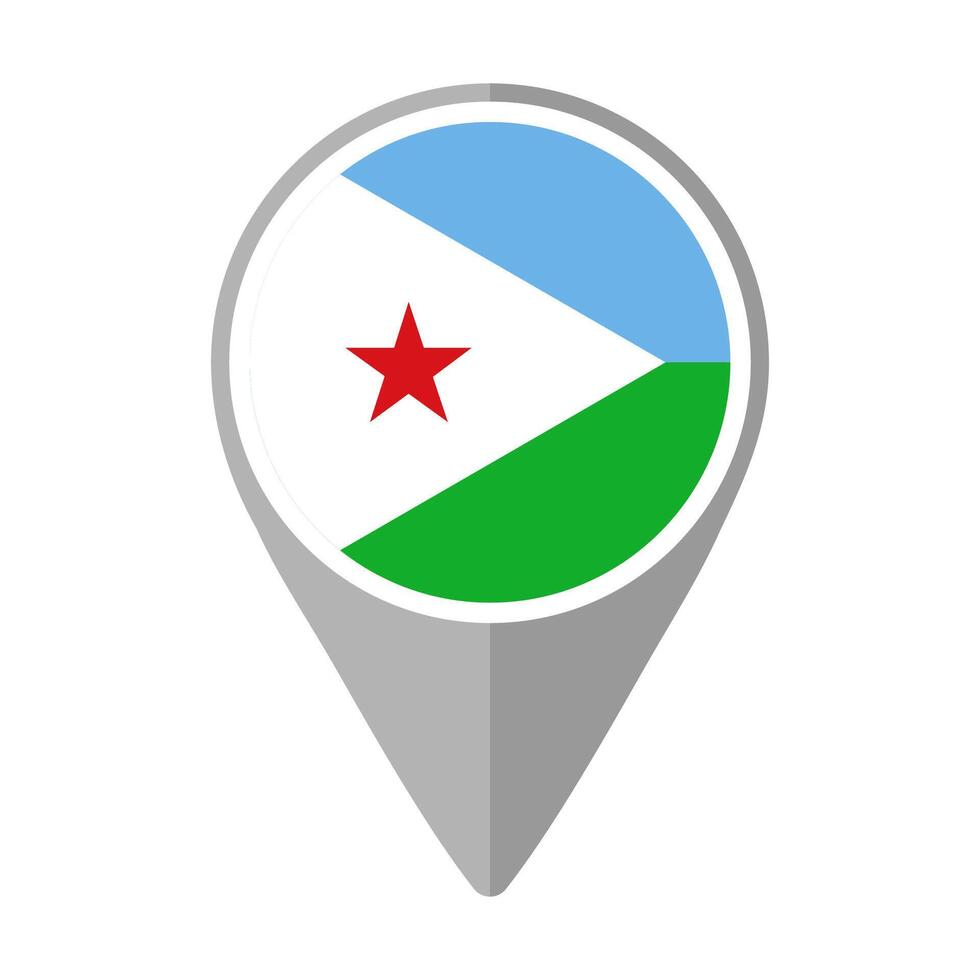Djibouti Flag on Location Pin vector