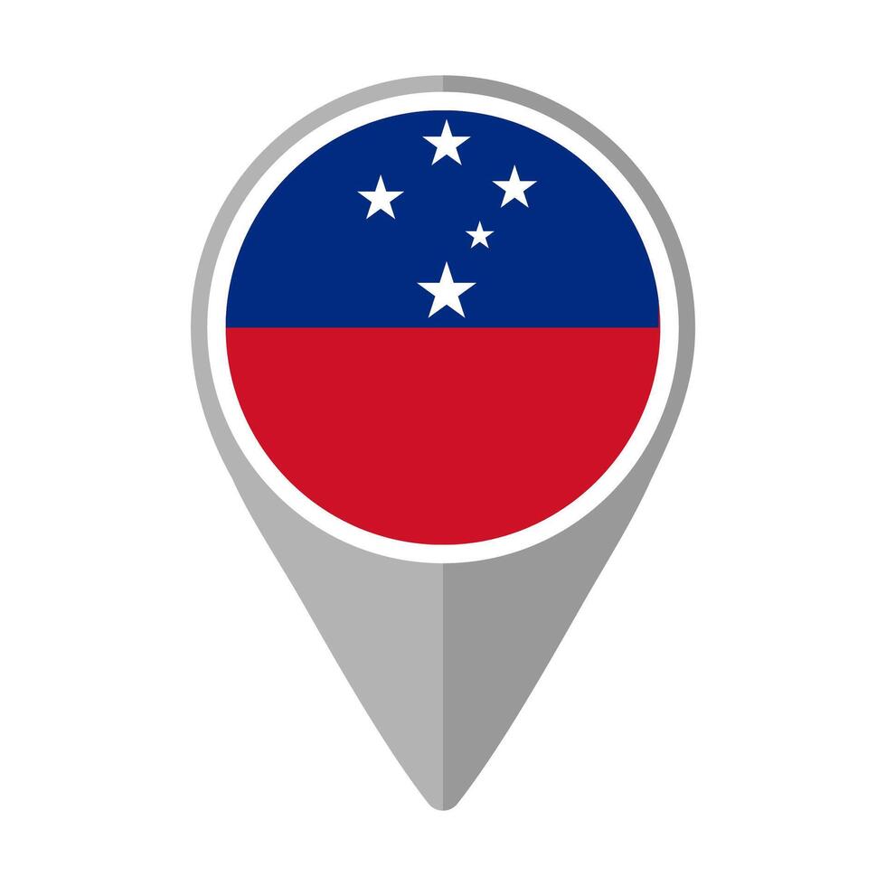 Samoa Flag on Location Pin vector