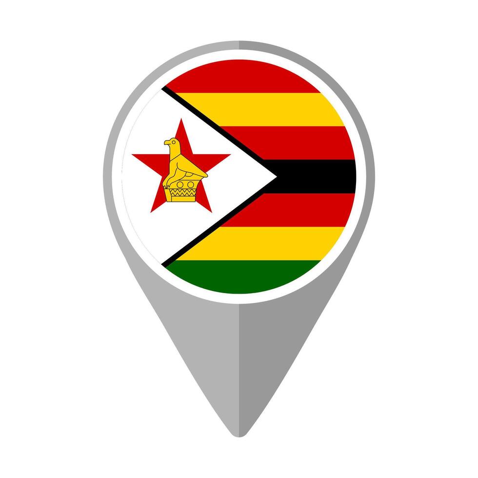 Zimbabwe Flag on Location Pin vector
