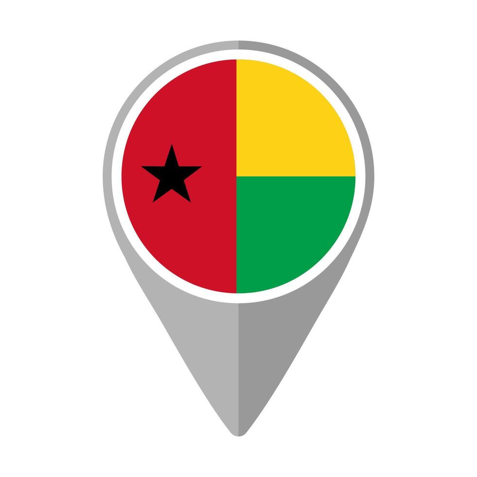 Guinea Bissau Flag on Location Pin vector