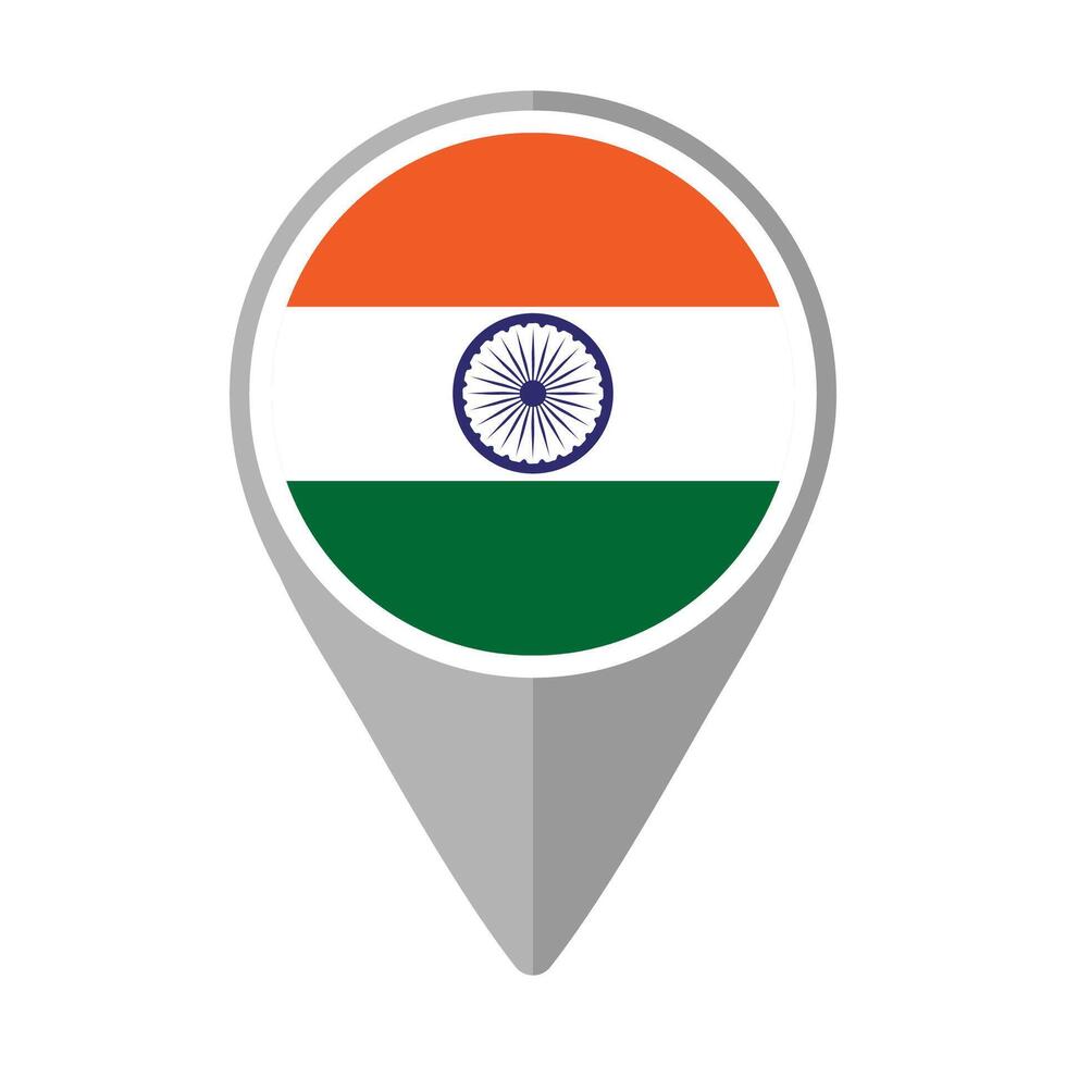 India Flag on Location Pin vector