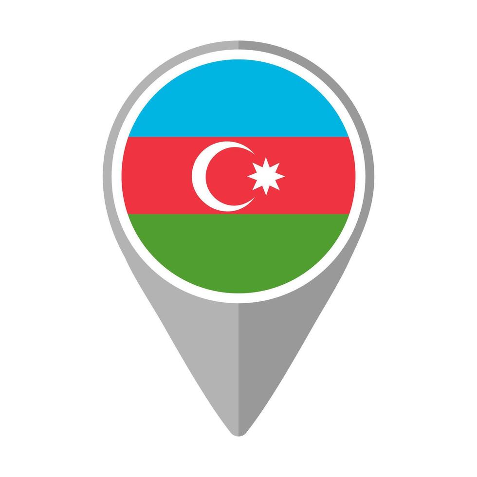 Azerbaijan Flag on Location Pin vector