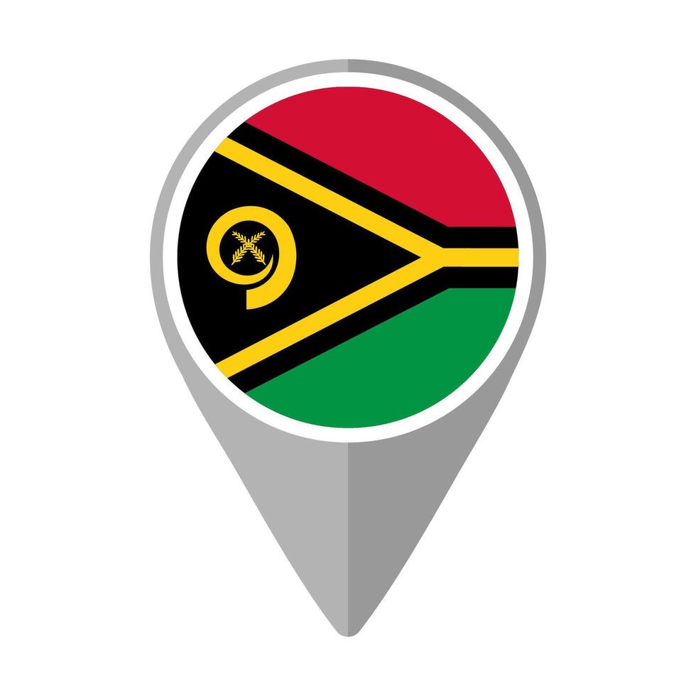 Vanuatu Flag on Location Pin vector