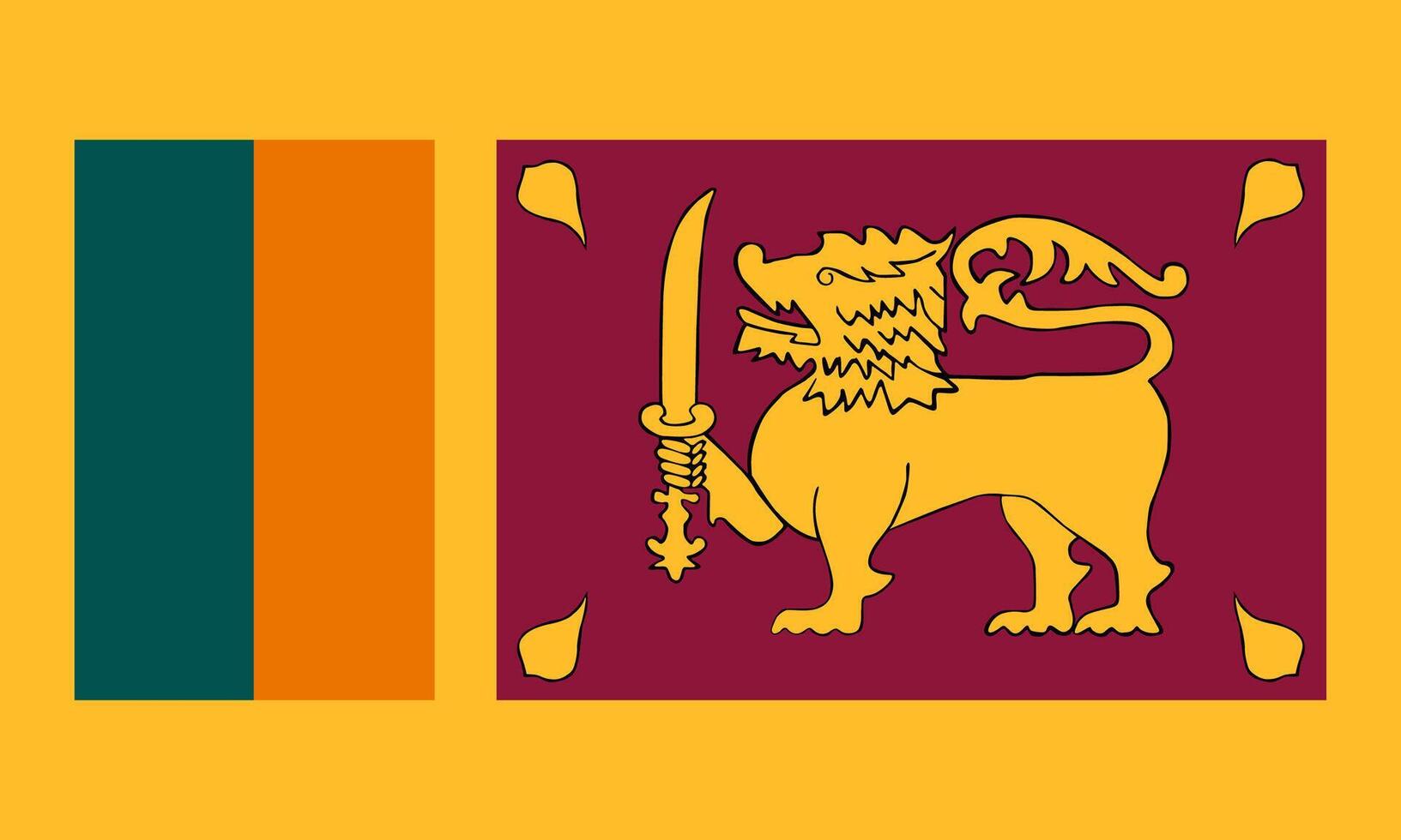 SriLanka flag national material design vector