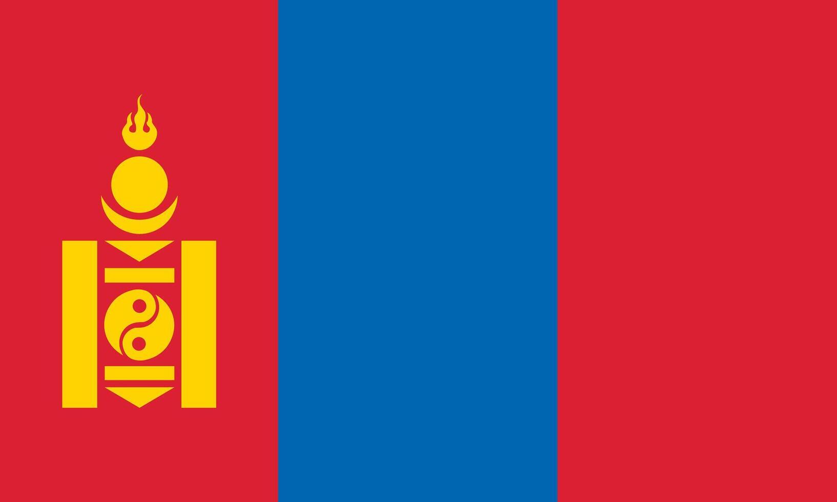 Mongolia flag national material design vector