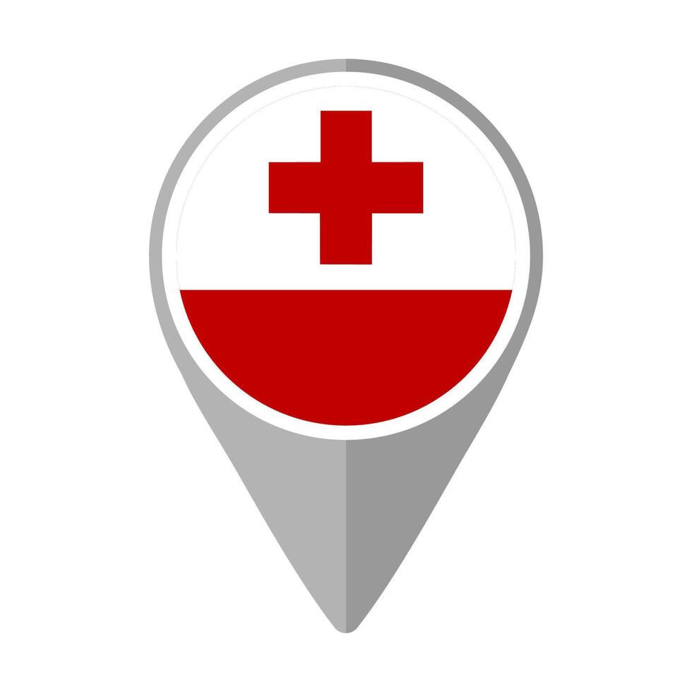 Tonga Flag on Location Pin vector