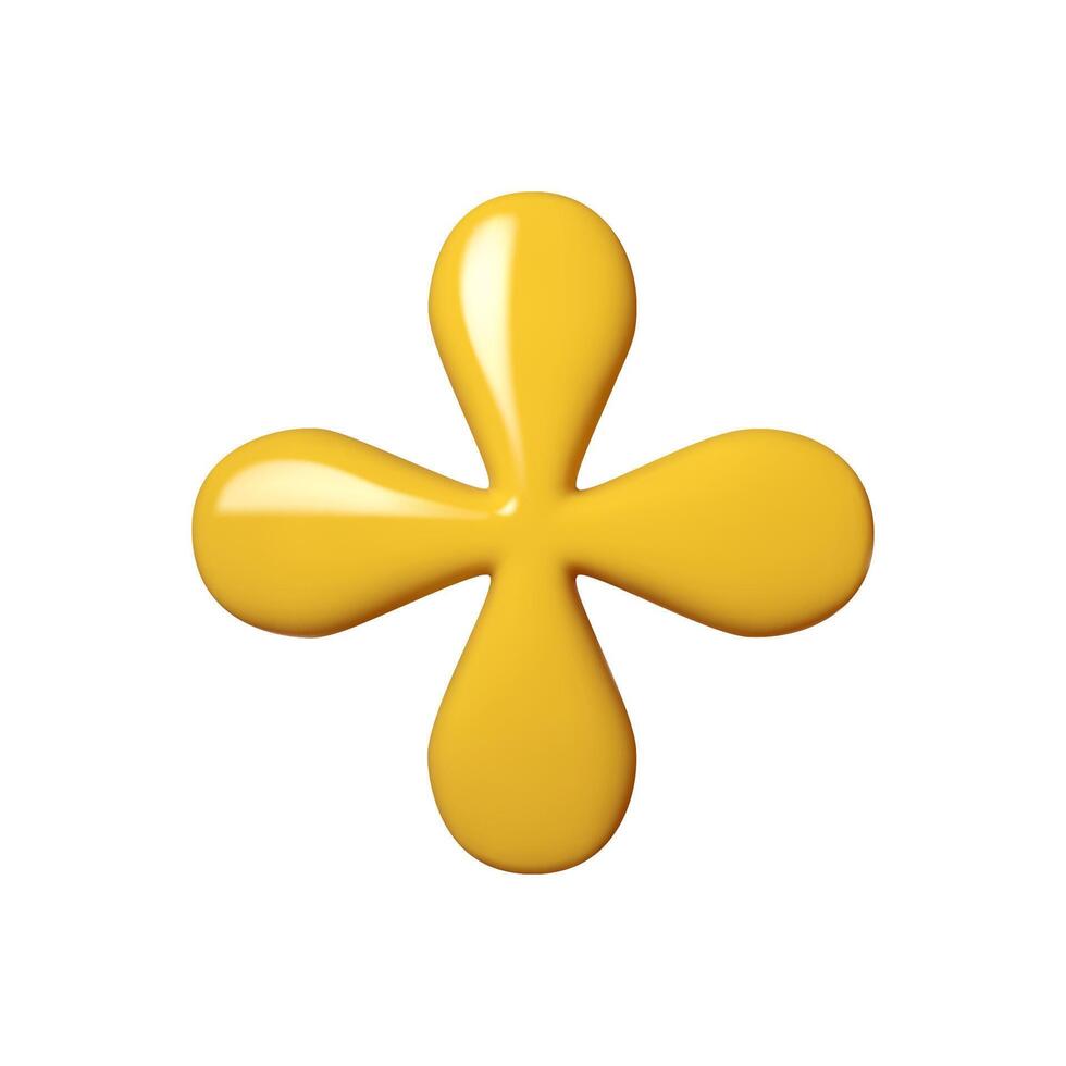 Yellow flower Shaped Balloon Isolated on White Background - Realistic 3D Illustration vector