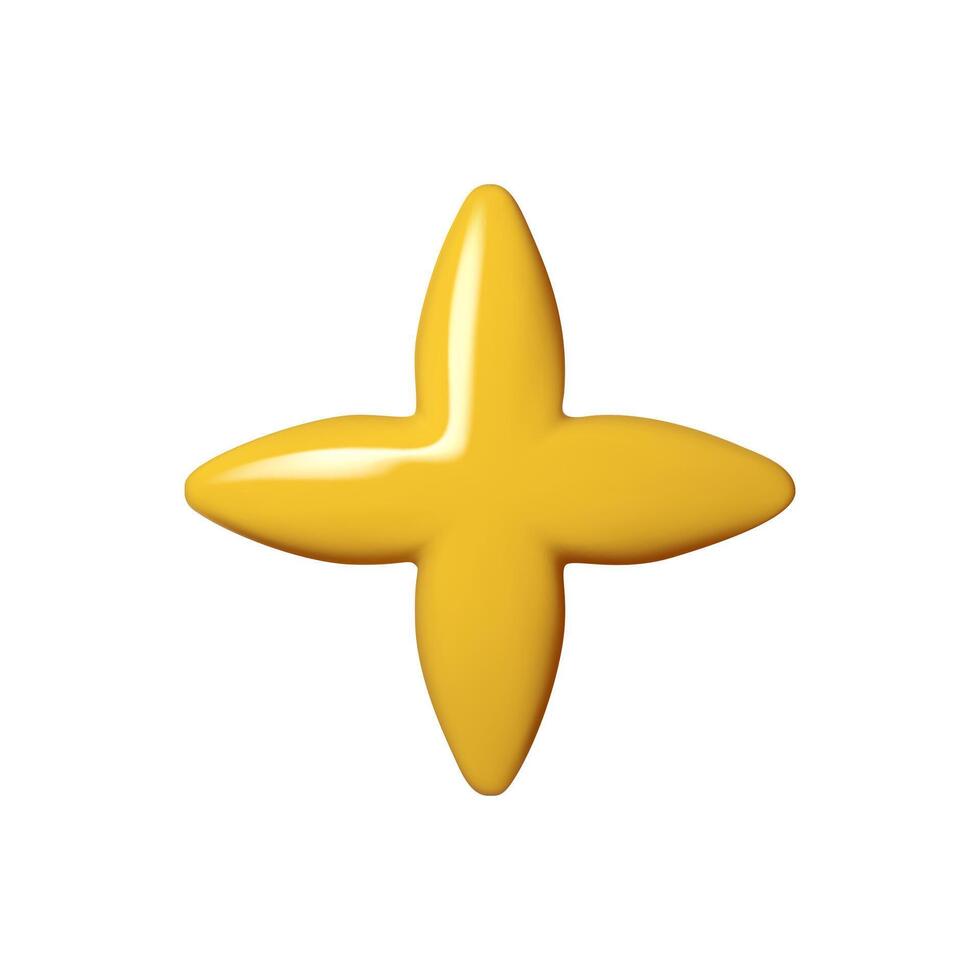Yellow flower Shaped Balloon Isolated on White Background - Realistic 3D Illustration vector