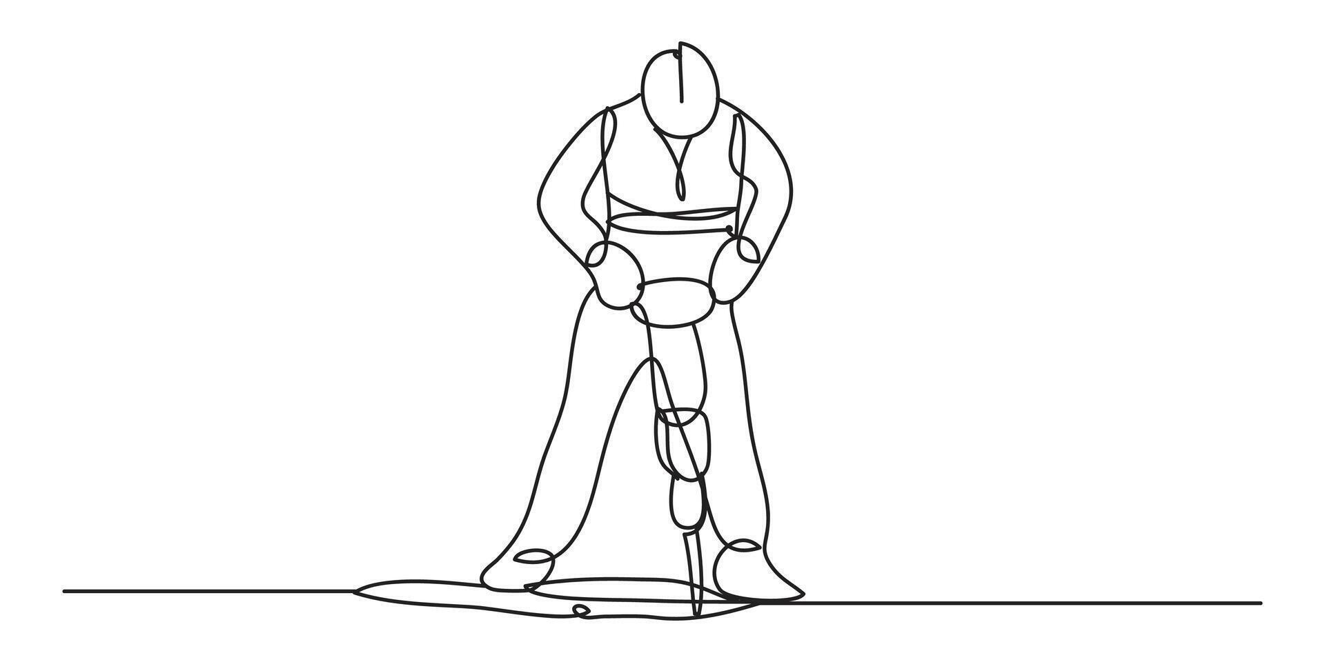 Road Worker Single Line vector