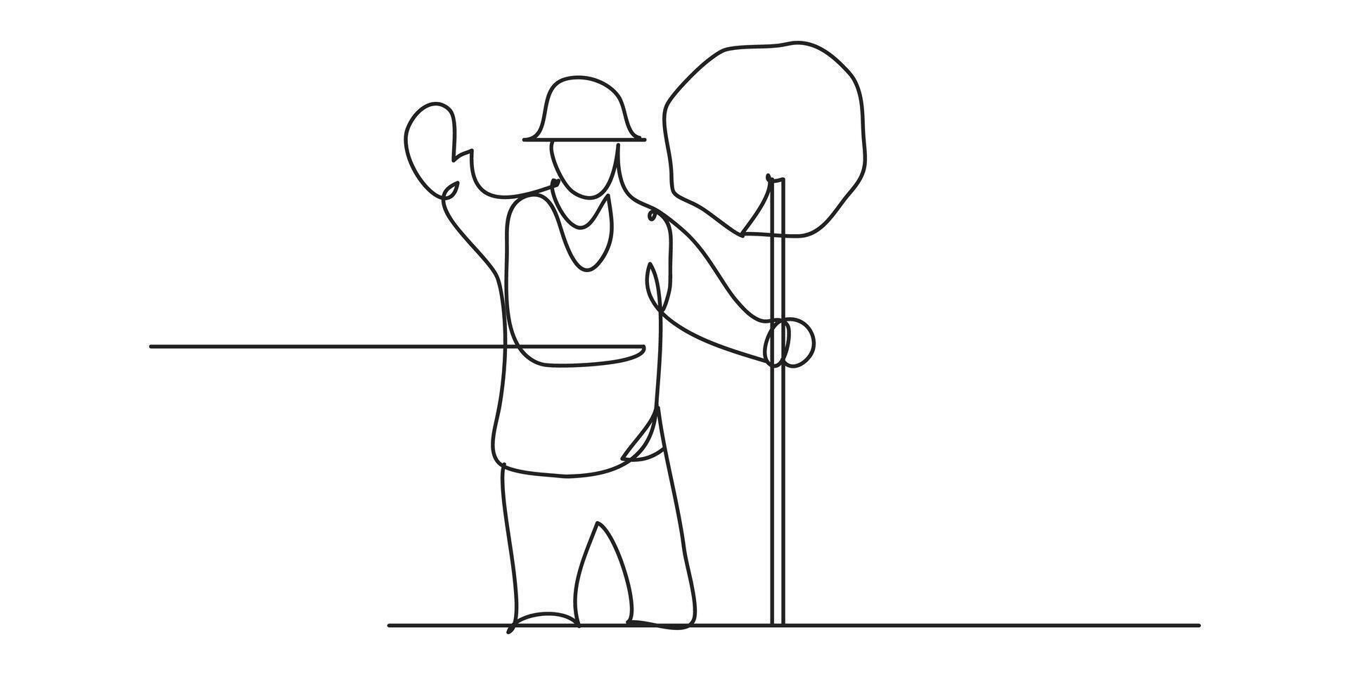 Worker Stop Sign vector