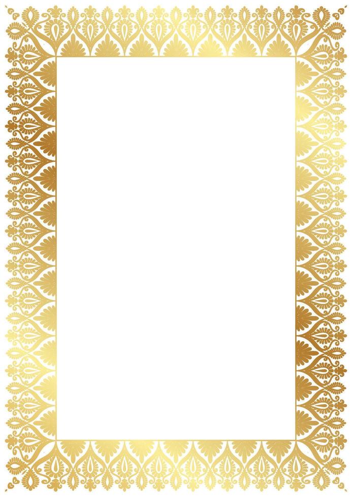 vintage gold border. Border frame with royalty ornaments on white background. vector