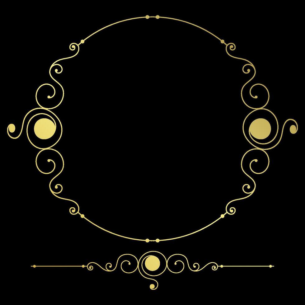 vintage circle photo frame Curved lines for entering text Graphic elements vector