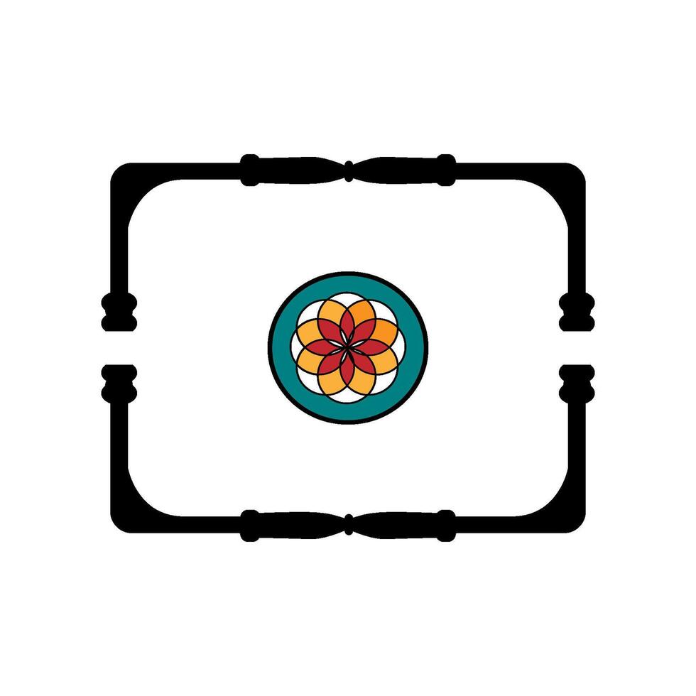 classic nuanced frame trim icon vector