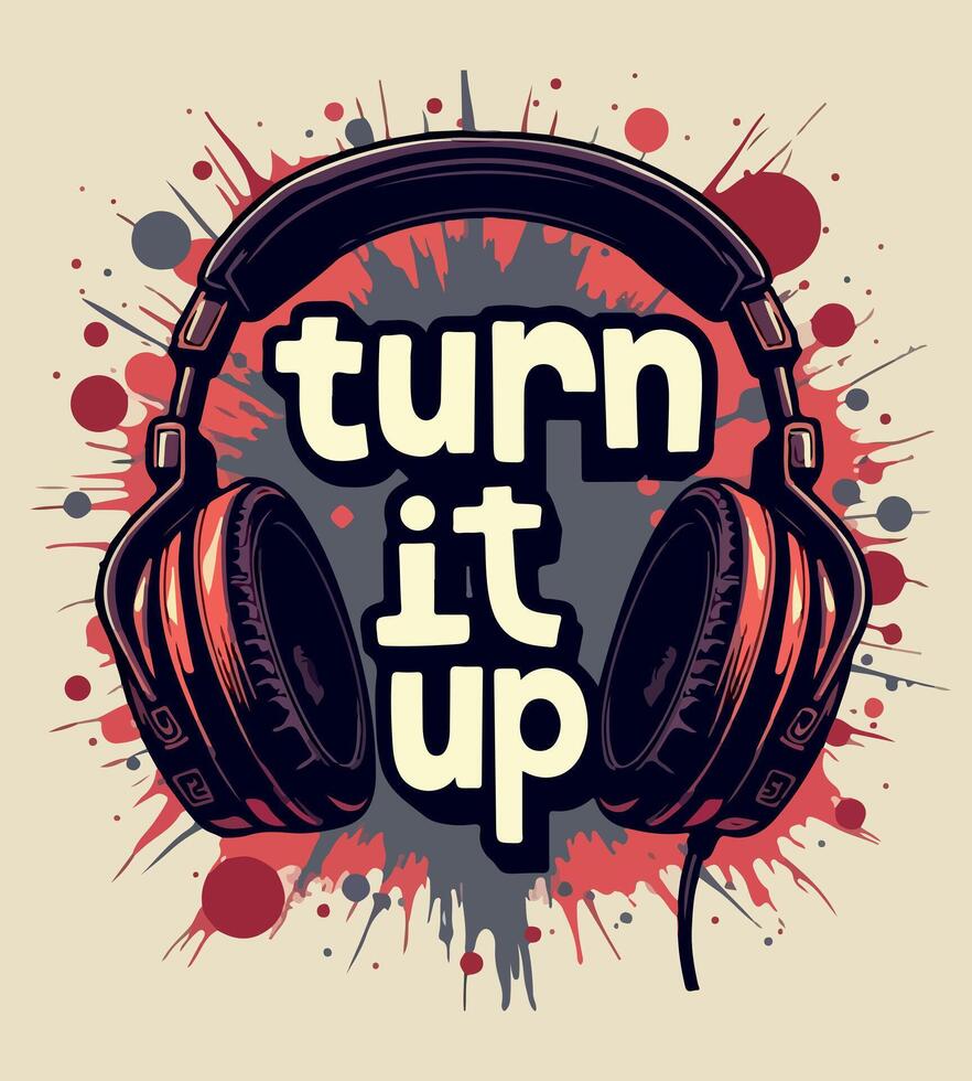 a tshirt design that says turn up on it vector