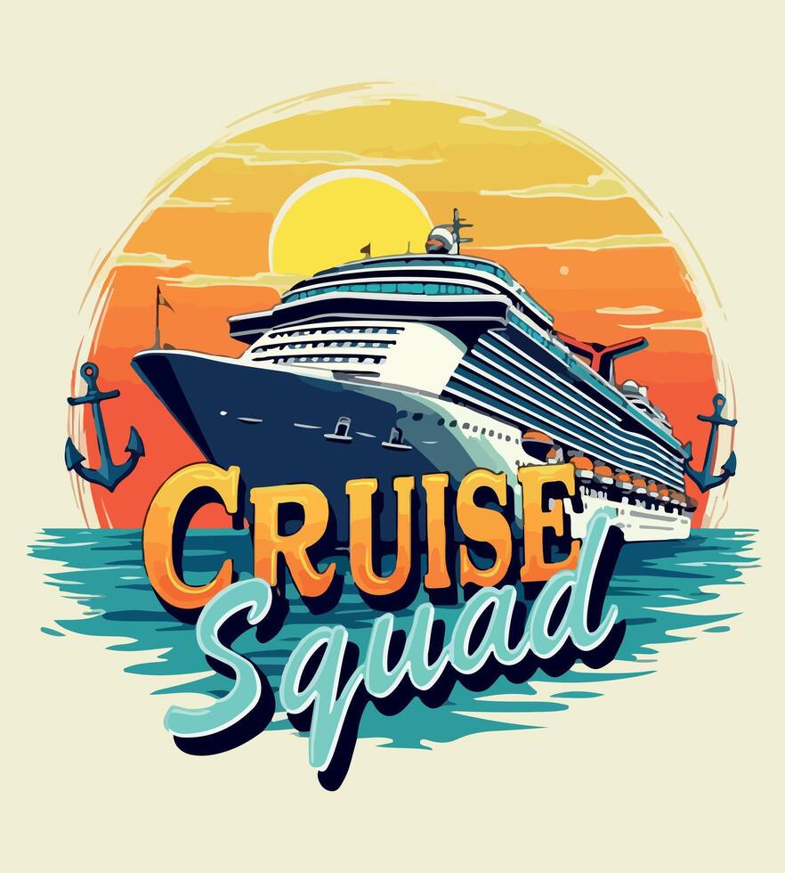 a tshirt design for a cruise ship called cruise vector