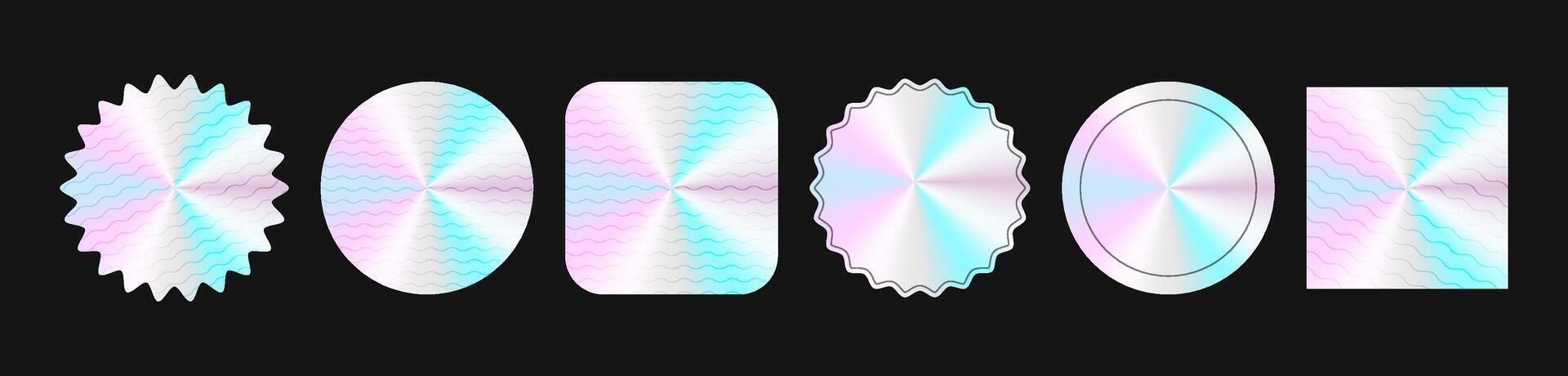 hologram sticker, set of emblems holographic and label. vector